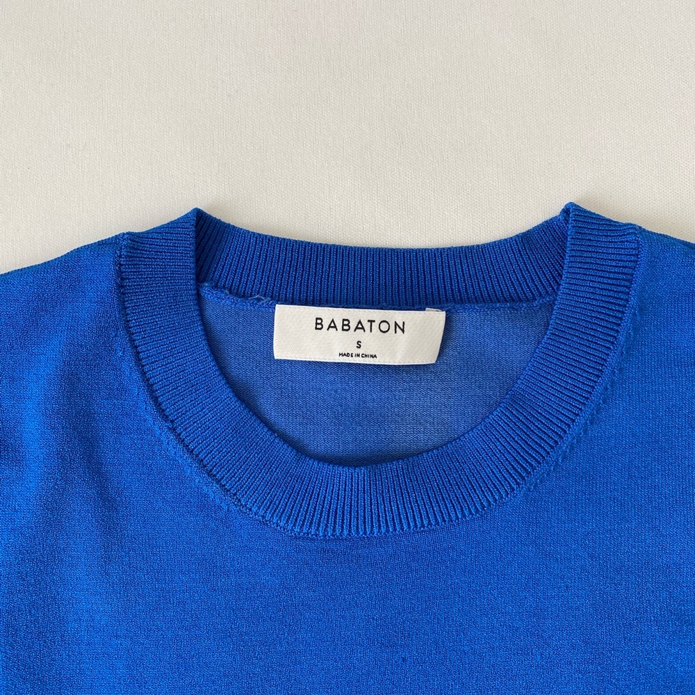 Babaton electric blue long sleeve shirt